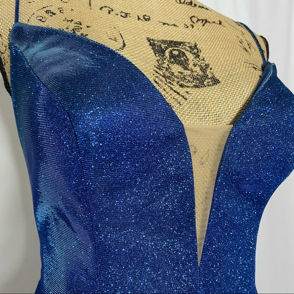 Tarik Ediz Blue Shimmer Formal Gown - Picture 5 of 14